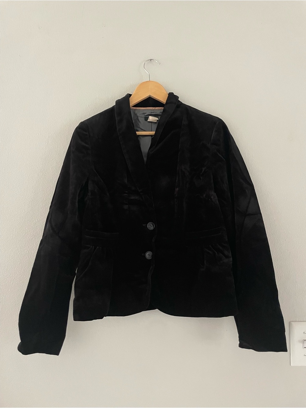 J. Crew Black Velvet Blazer Jacket